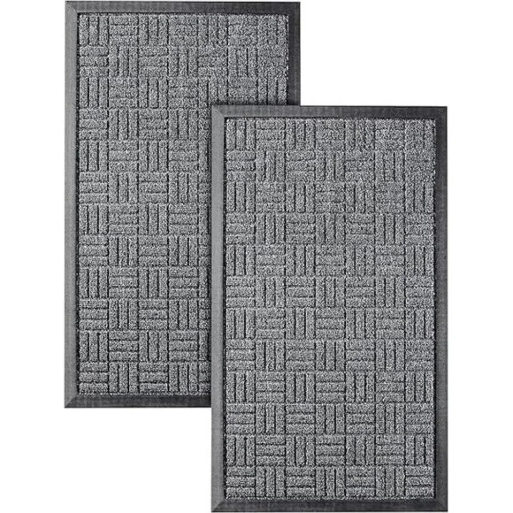 Front Door Mats, 2 Pc Set, 29.5 x 17, All Weather Entry and Back Yard, Indoor